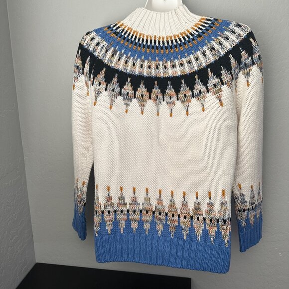Cocobleu Fair Isle Cozy Knit Mock Turtleneck Pullover Sweater Size M - Picture 4 of 11